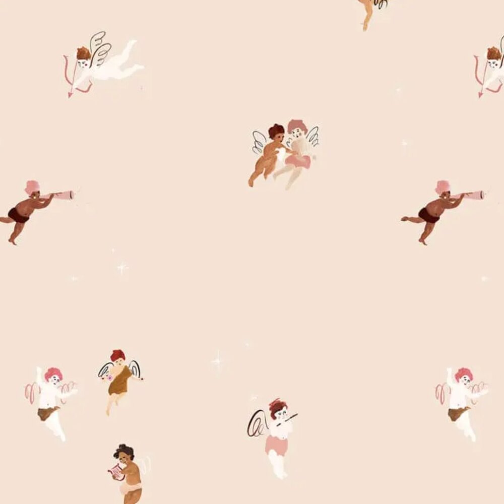 Lick Cherub 01 Wallpaper Beige Pink